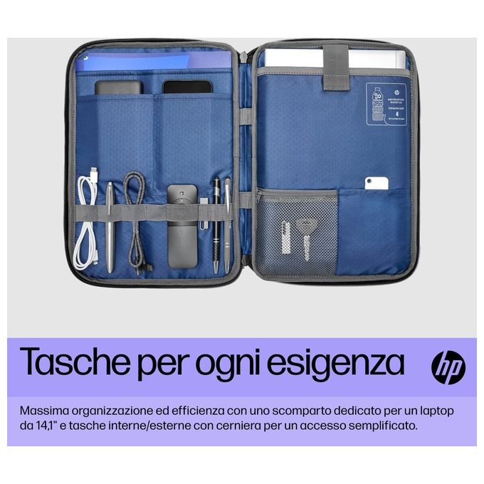 HP 6B8Y3AA Renew Executive Custodia per Laptop 14'' Poliestere Riciclato Resistente all'Acqua colore Nero
