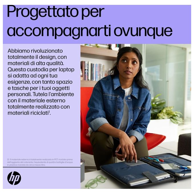 HP 6B8Y3AA Renew Executive Custodia per Laptop 14'' Poliestere Riciclato Resistente all'Acqua colore Nero