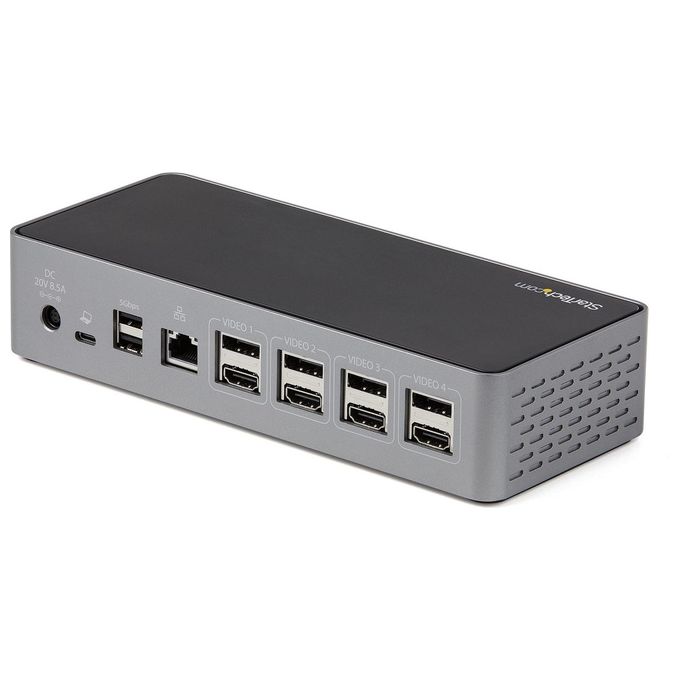 StarTech DK31C4DPPDUE Docking Station USB-C per Quad Monitor 4K 60Hz con Power Delivery 100W 4x HDMI 4x DisplayPort USB 3.2 Gen 2 Ethernet Gigabit colore Nero