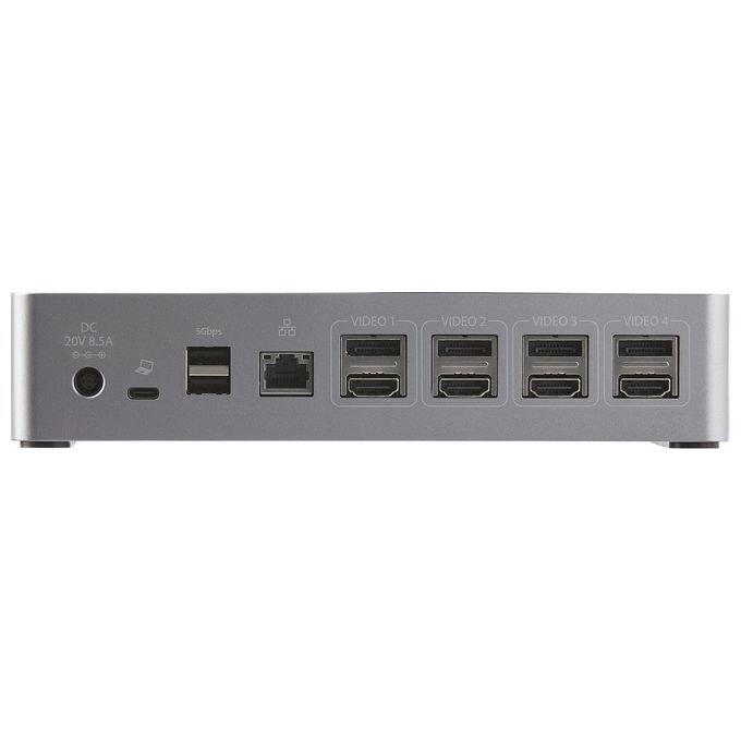 StarTech DK31C4DPPDUE Docking Station USB-C per Quad Monitor 4K 60Hz con Power Delivery 100W 4x HDMI 4x DisplayPort USB 3.2 Gen 2 Ethernet Gigabit colore Nero