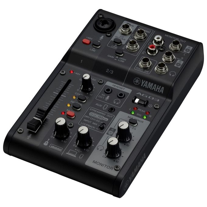 Yamaha AG03MK2 Mixer per Live Streaming Interfaccia Audio USB 3 Canali 24 bit 192 kHz colore Nero