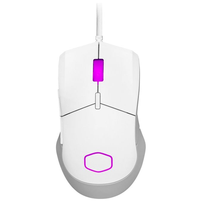 Cooler Master MM-310-WWOL1 MM310 Mouse da Gioco Cablato Ultraleggero 50g Sensore Ottico 12000 DPI 5 Pulsanti Programmabili RGB NVIDIA Reflex colore Bianco