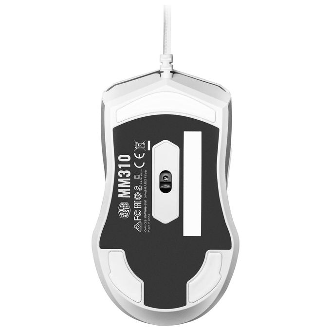 Cooler Master MM-310-WWOL1 MM310 Mouse da Gioco Cablato Ultraleggero 50g Sensore Ottico 12000 DPI 5 Pulsanti Programmabili RGB NVIDIA Reflex colore Bianco