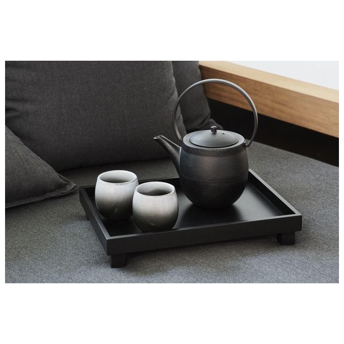 Bredemeijer 153011 Sendai Servizio da te' 3 pezzi con Teiera in Ghisa 1,2 L e 2 Tazze in Porcellana colore Nero