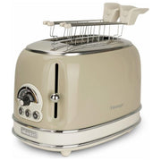 Ariete 155 Tostapane Vintage Beige 2 Fette con Pinze 6 Livelli di Tostatura 810W Corpo Acciaio Inossidabile Vassoio Raccoglibriciole Estraibile