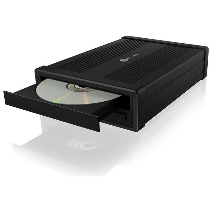 ICY BOX 60955 IB-525-U3 Contenitore Esterno per Unita' Ottiche 5,25'' SATA III USB 3.2 Gen 1 Tipo-A e Tipo-C colore Nero