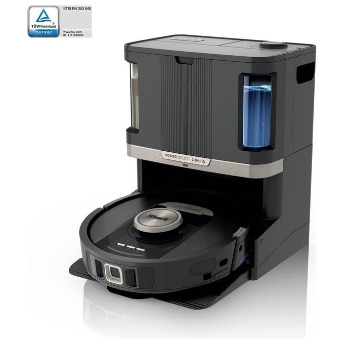 Shark RV2800ZEEU PowerDetect NeverTouch Pro Robot Aspirapolvere e Lavapavimenti 2 in 1 Navigazione 3D LiDAR Autonomia 100 min Wi-Fi-App colore Nero