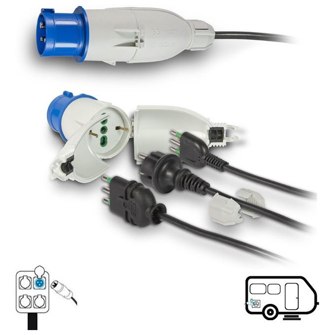Fanton Convertispina Optimus Adattatore per Spine Civili e Presa Industriale Cee 220v