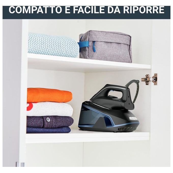 Rowenta VR5121 Easy Steam Ferro da Stiro a Caldaia 2400 W 1,4 L Vapore 230 g-min Anticalcare Modalita' Eco colore Nero Blu
