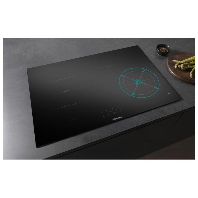 Hisense HI8421BSC Piano cottura a induzione 80 cm 4 zone Touch Bridge Zone Super Zone Booster colore Nero