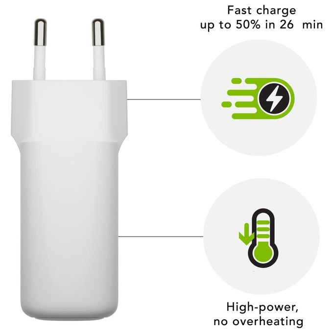 Dbramante1928 5711428071125 RE-CHARGE-EU Wall Charger USB-C 45W Potenza Massima 45 W Materiale Plastica Riciclata colore Bianco