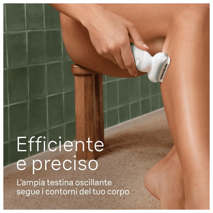 Braun 9-061 Silk-épil 9 Epilatore Elettrico Donna Wet and Dry 40 Pinzette MicroGrip Testina Flessibile Rulli Massaggianti colore Bianco