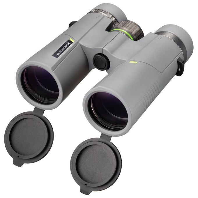 BRESSER 1330842 Wave Binocolo 8x42 mm con Prismi BaK-4 Rivestimento FMC Impermeabile colore Grigio