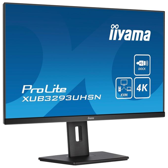 Iiyama XUB3293UHSN-B5 ProLite Monitor PC 31.5'' 4K Ultra HD IPS USB-C Dock KVM Switch LAN Hub USB 3.2 colore Nero
