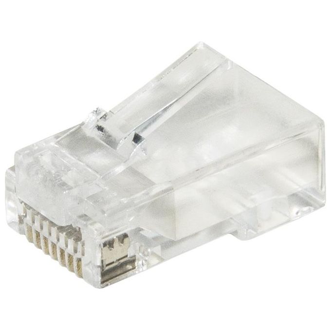 Link confezione 100 connettori 8 poli cat 6 utp non schermato rj45 con fori per agevolare inserimento cavi