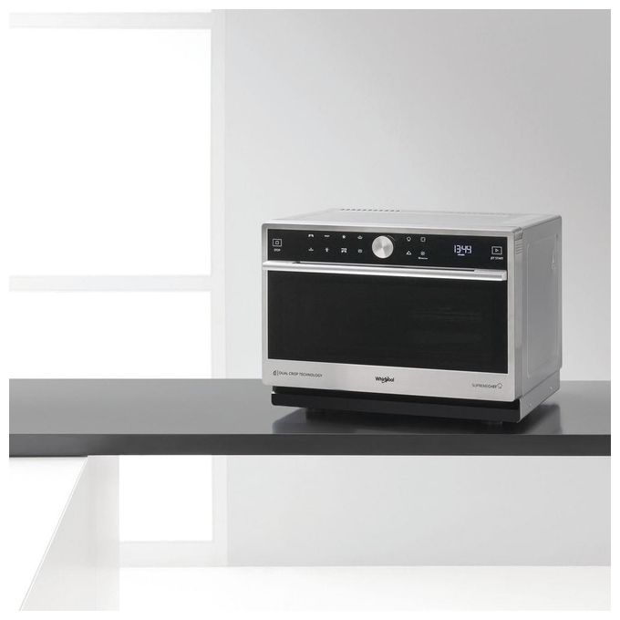 Whirlpool MWSC 9133 SX Supreme Chef Forno a microonde Combinato 33 L 1000 W Grill Vapore Crisp 6° SENSO colore Acciaio Inossidabile