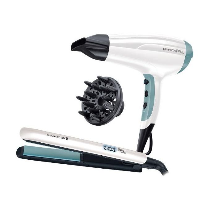 Remington S8500GP Shine Therapy Set Asciugacapelli 2300 W Ceramica Argan 2 velocita' 3 temperature Piastra 230°C colore Verde