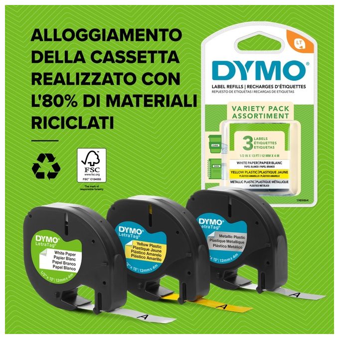 Dymo Nastro Letratag 12mmx4m Blu
