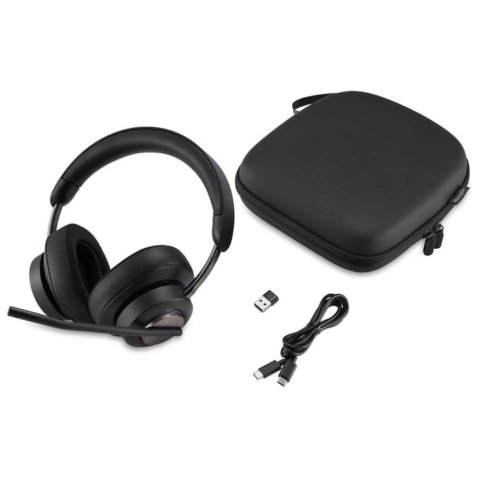 Kensington K83452WW Cuffie over-ear Bluetooth H3000 Cancellazione Rumore Attiva con AI Durata Batteria 60 h Connessione Bluetooth 5.2 colore Nero