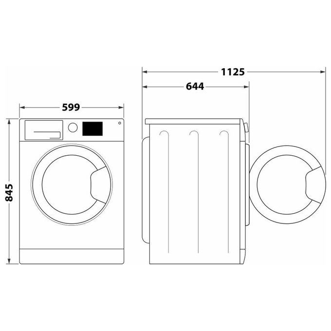 Hotpoint H8 W046WB IT Lavatrice Caricamento Frontale GentlePower Classe Energetica A Capacita' di carico 10Kg Centrifuga 1400 Giri PowerDrive Anti Macchia