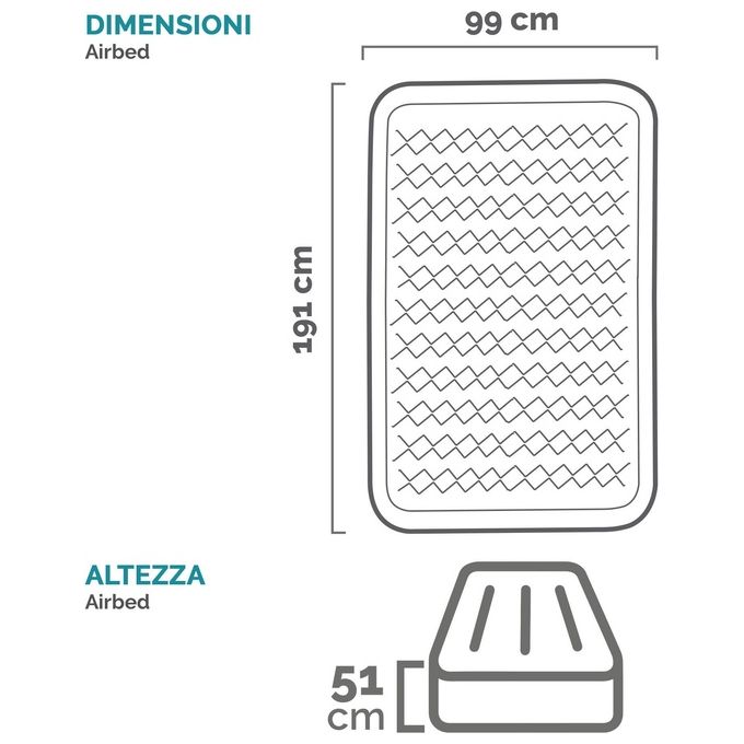Intex 64488ND Materasso Dura-Beam Supreme Air-Flow Autogonfiante 99x191x51 cm