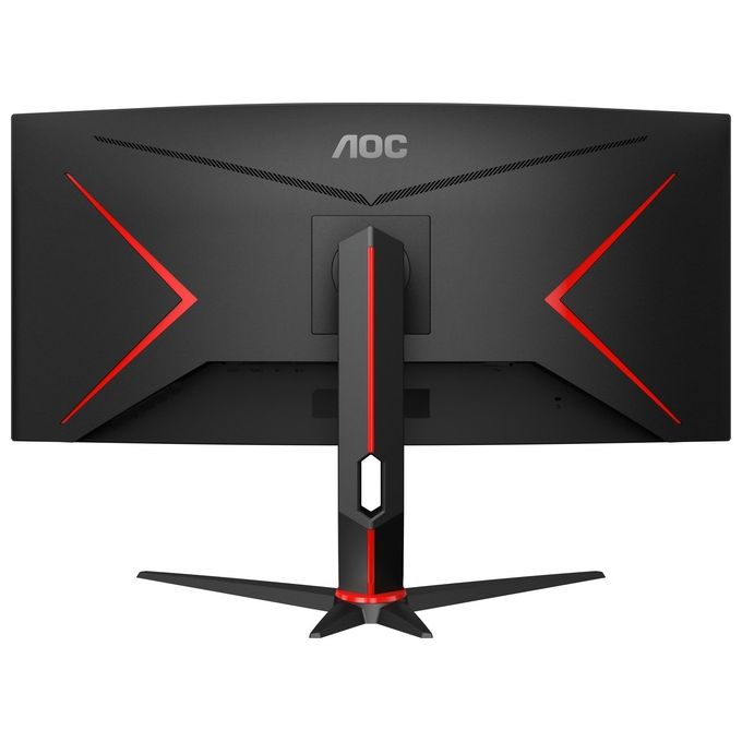 AOC CU34G2XP Gaming Monitor Curvo 34'' WQHD 3440x1440 180 Hz 1 ms VA HDR400 FreeSync Premium Hub USB colore Nero Rosso