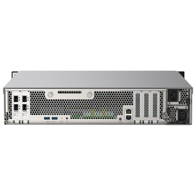 QNAP TS-H2490FU-7302P-128G TS-h2490FU NAS 24 Baie SSD U.2 NVMe Gen 3 x4 AMD EPYC 7302P 128 GB RAM 25GbE colore Nero Grigio
