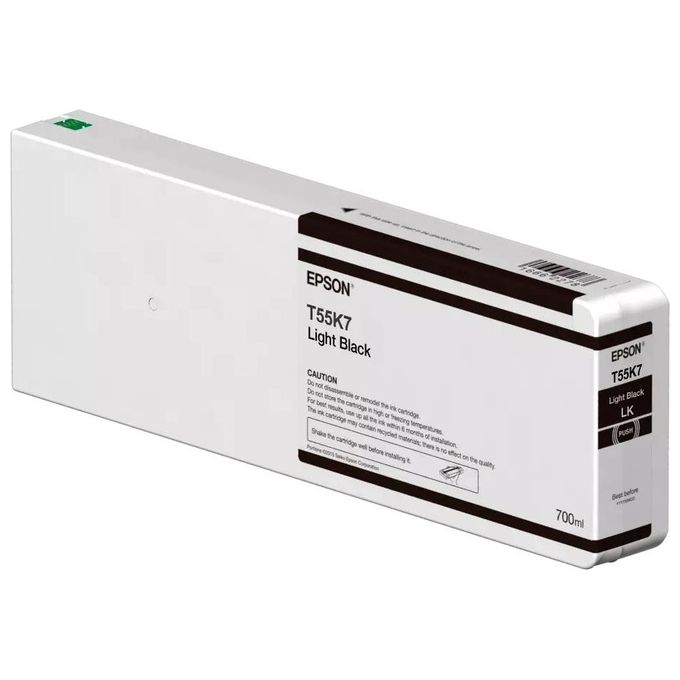 Epson C13T55K700 Cartuccia d'inchiostro 700 ml Tecnologia UltraChrome HDX HD Compatibilita' Serie SC-P6000 SC-P7000 SC-P8000 SC-P9000 colore Nero Light