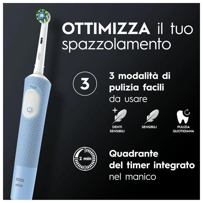 Oral-B VITALITY PRO DUO Spazzolino elettrico rotante-oscillante 3 modalita' timer 240h autonomia colore Nero e Blu