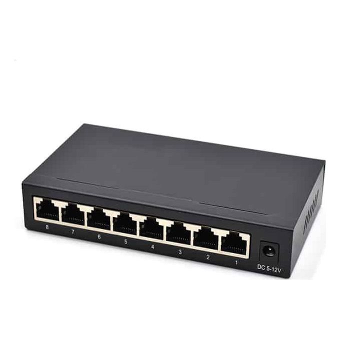 Diprogress DPNS08GM Switch Ethernet Desktop Gigabit 8 Porte 10Gbps Plug and Play case Metallo colore Nero