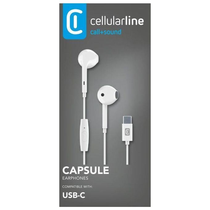 Cellular Line Auricolari con Microfono a Filo Capsule Bianco