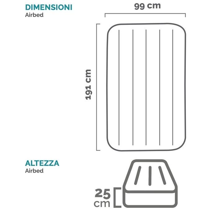 Intex 64707 Materasso Deluxe Dura-Beam 99x191cm