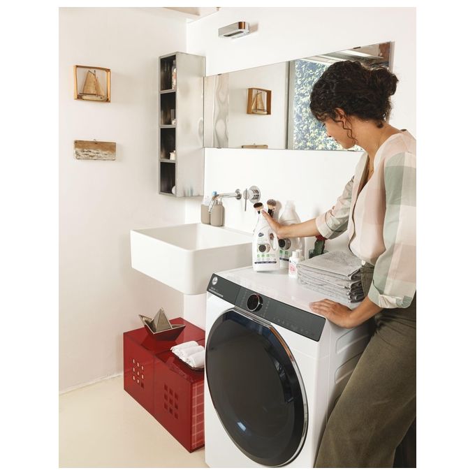 Hoover H-WASH 700 H7W449AMBC-S Lavatrice a carica frontale 9 Kg classe A 1400 giri cestello Ultra Wide care Eco doser programa Auto Care controllo remoto Bianco 60x51x85