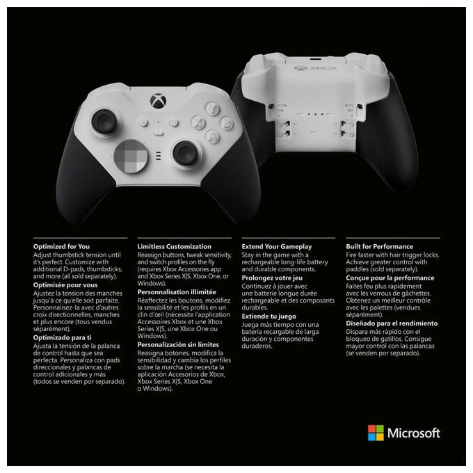 Microsoft 4IK-00002 Xbox Elite Wireless Series 2 Core Gamepad Bluetooth USB batteria 40h colore Nero Bianco