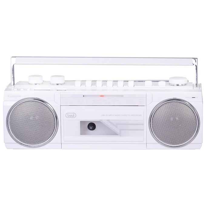 Trevi RR 501 BT Radio Portatile con Registratore a Cassette Bluetooth USB SD MP3 FM MW SW colore Bianco