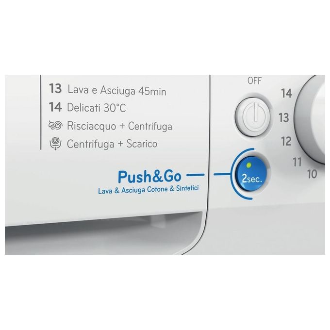 Indesit BDE 96436 WKV IT Lavasciuga Libera Installazione 9 Kg 6 Kg 1400 rpm Condensa Classe D PushandGo colore Bianco