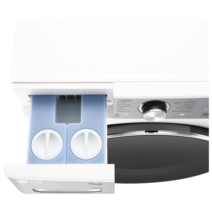 LG D4R9513TPWC Serie R9 Lavasciuga Frontale 13-7 Kg 1400 rpm Classe D AI DD TurboWash 360 Autodosaggio (85x60x61,5 cm) colore Bianco