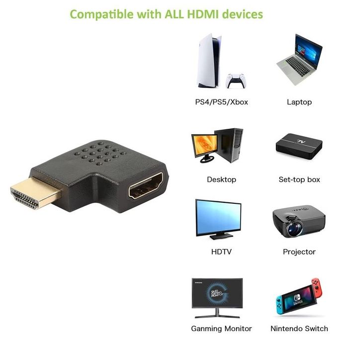 Techly Adattatore Hdmi Maschio-Femmina Angolato 90 Gradi