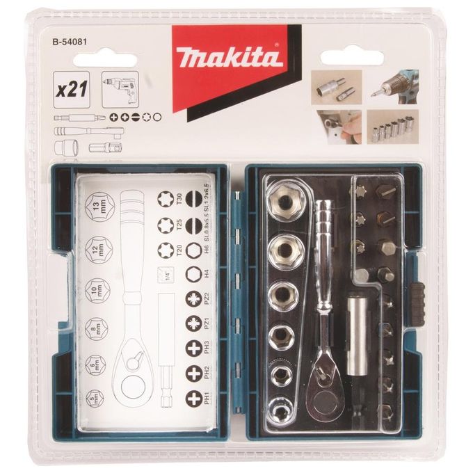 Makita B-54081 Set Punte con Chiavi a Cricchetto
