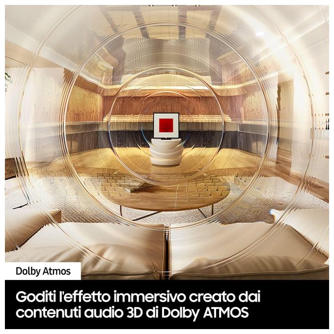 Samsung HW-LS60D-ZF Music Frame Speaker 2.0 6 Altoparlanti Dolby Atmos Wi-Fi Bluetooth AirPlay 2 Spotify Connect Q-Symphony SpaceFit Sound Pro colore Nero