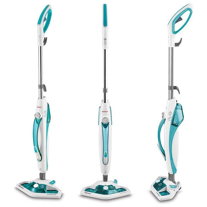 Polti PTEU0282 Vaporetto SV450_Double Scopa a Vapore 2 in 1 Capacita' 300 ml Potenza 1500 W Filtro Anitcalcare Bianco-Verde