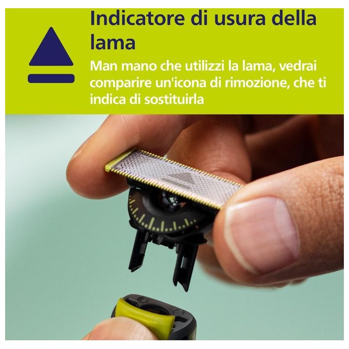 Philips QP420-50 OneBlade 360 Testina di Ricambio Rasoio 2 Lame Acciaio Inossidabile colore Argento