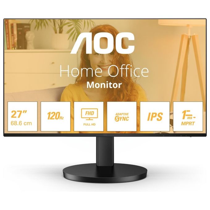 AOC 27B3HA2 B3 Monitor PC 27'' IPS Full HD 1920x1080 100Hz 4ms Altoparlanti HDMI VGA colore Nero