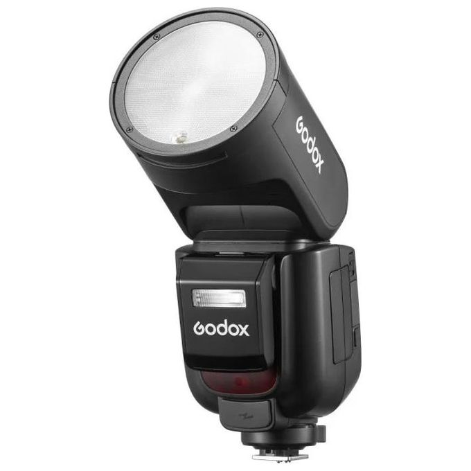 Godox 11417 V1Pro Flash TTL Testa Rotonda 76 Ws 28-105 mm 2,4 GHz 32 Canali 5 Gruppi Batteria Li-ion Ricaricabile USB-C colore Nero