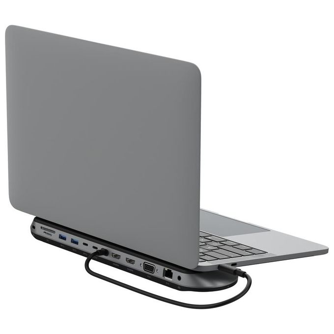 Belkin INC014BTSGY Docking Station USB-C 11-in-1 con Ricarica 100 W Ethernet 2500 Mbit-s HDMI VGA SD Reader MicroSD Reader colore Nero Grigio