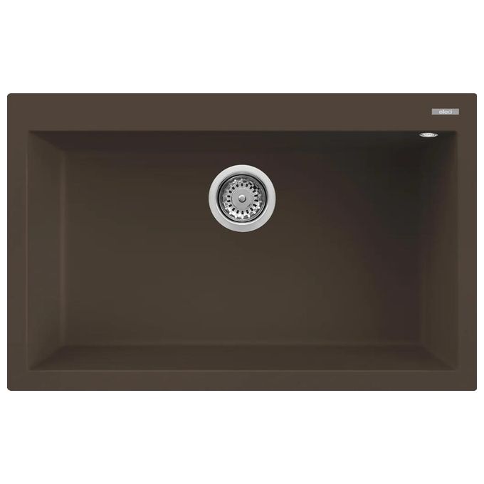 Elleci LGQ13078 Quadra 130 Lavello 1 Vasca da Incasso Sopratop 79x50 cm Granitek colore Espresso
