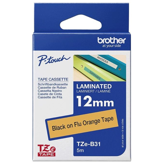 Brother Cass 9mm Nera Arancio Fluorescente