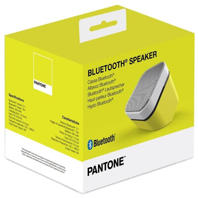 Celly Speaker Fluo, Cassa Bluetooth con Tecnologia Bluetooth 5.1 e Potenza di Uscita di 3W, Speaker Wireless con Raggio di 10m e Autonomia Fino a 3,5 h, Adatta per Ambienti Chiusi e Aperti, Giallo