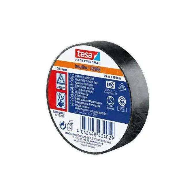 Tesa Confezione 10 Nastro Isolante 25x19 Nero