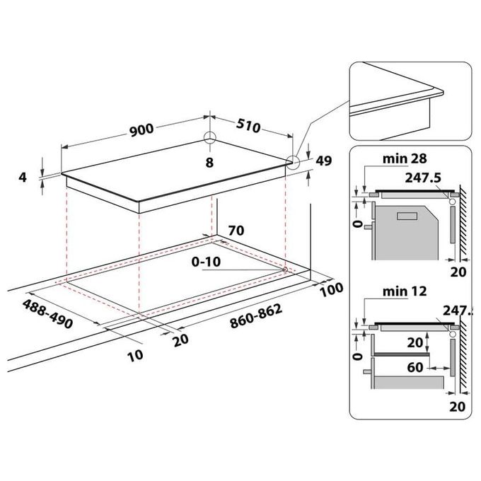 Hotpoint HT 1090 BA Piano cottura Induzione 90 cm 5 Zone Flexi Duo Touch Control Booster Limitatore di Potenza colore Nero